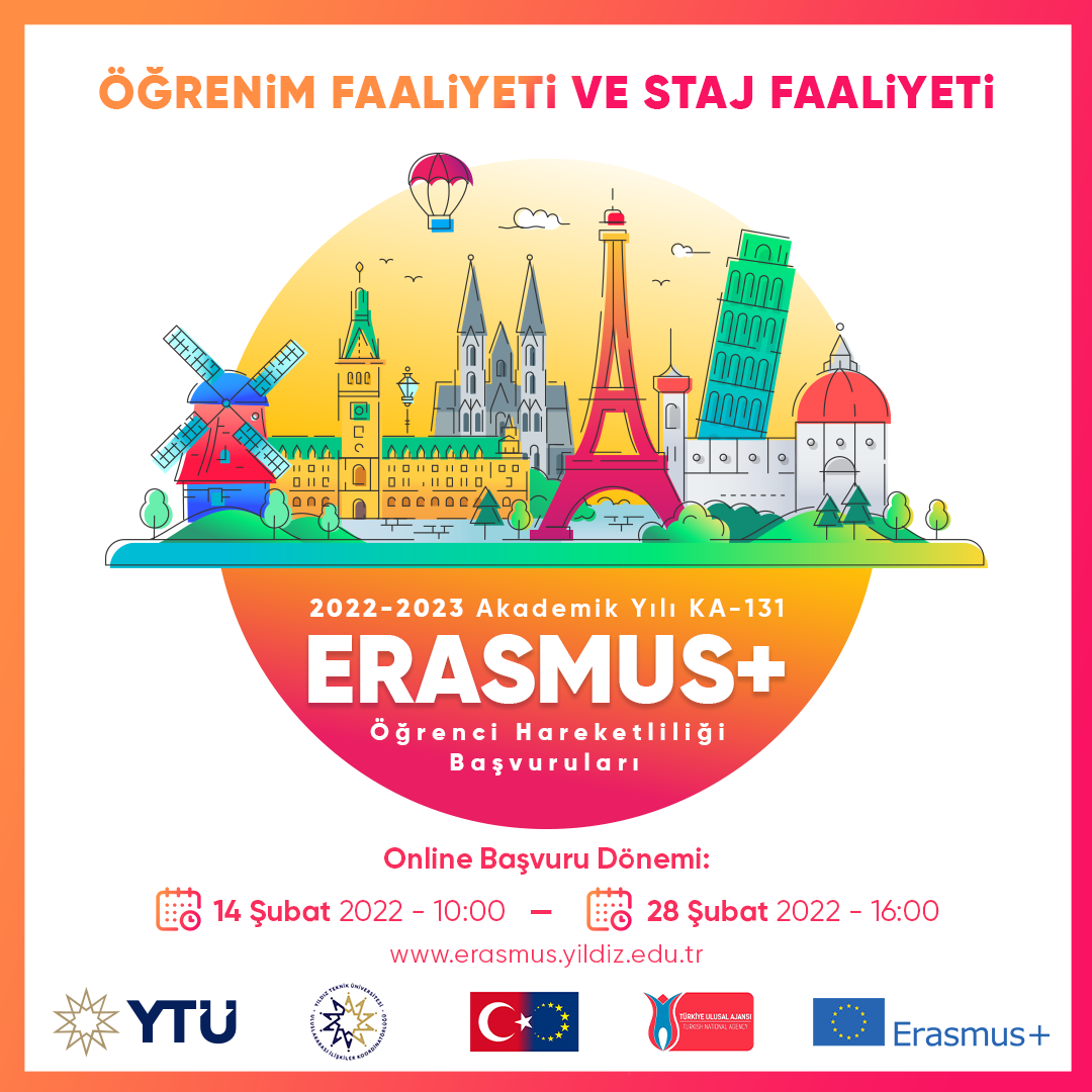 2022-2023 Akademik Yılı Erasmus+ Programı Başvuruları Başlıyor 